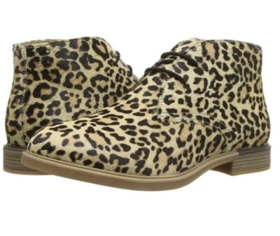 HUSH PUPPIES MUJER LEOPARDO CHUKKA BOTA 8.5W PELO DE BECERRO CUERO RESISTENTE AL AGUA Foto 1 de 4