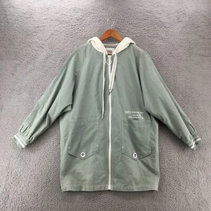 Cache Windbreaker Hooded Coat Jacket Womens Sage Zip Up Long Sleeve Front Pocket - Picture 1 of 14