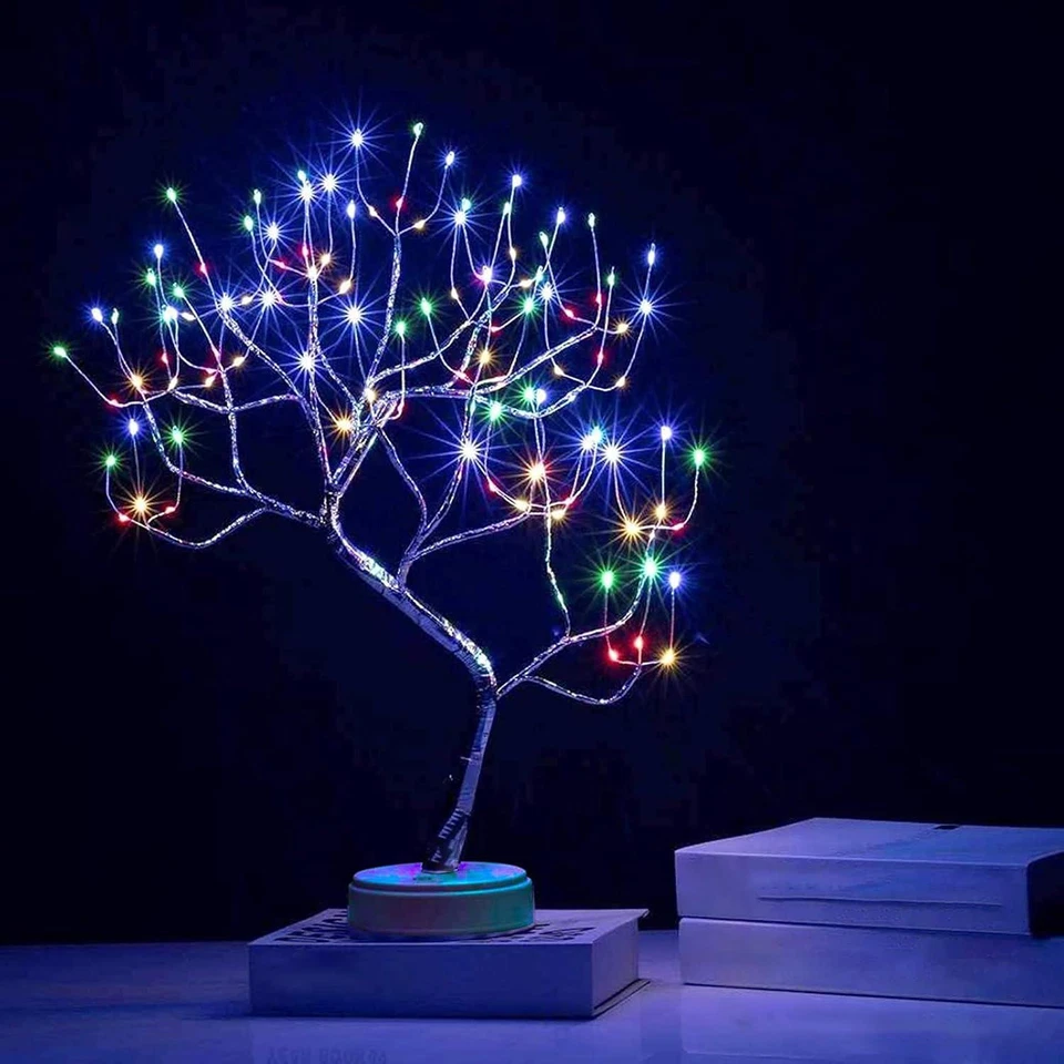 SHATCHI 50cm Bonsai Twig Tree Birch 108 LED Light B/O Tabletop Lamp Christmas Home Decor