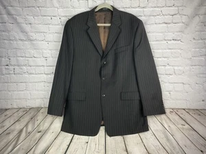 Calvin Klein Mens 42R Charcoal Wool Striped Blazer Suit Jacket Sport Coat EUC - Picture 1 of 8