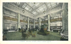 Lobby Hotel Utah Salt Lake City Utah Postcard - Picture 1 of 2