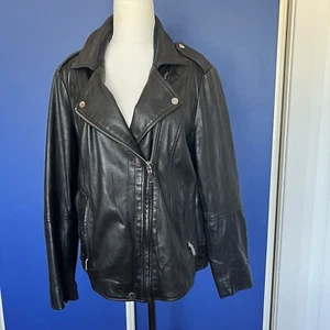 MNG Mango Soft Leather Motorcycle Moto Biker Lined Jacket SzS AU12 3 X Pockets - Picture 1 of 13