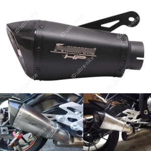 For BMW S1000RR S1000R Slip-on Muffler Reserve Catalyst Exhaust Pipe 60mm Black - Picture 1 of 9