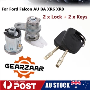 IGNITION BARREL + RIGHT DOOR LOCK FOR FORD AU + BA FALCON NEW SET WITH KEYS - Picture 1 of 12