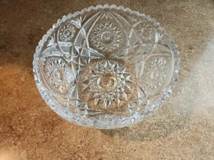 Amerikanische Obstschale aus Glas mit Brillantschliff - Neu ohne Box - Bild 1 von 9