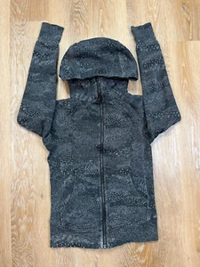 Lululemon Scuba Hoodie Womens 2 Grey Floral Jacket Yoga Gym Athleisure - Picture 1 of 11