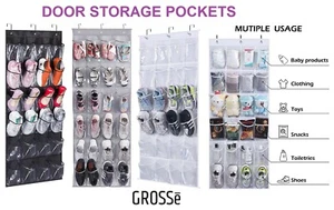 24 Pockets Over Door Hanging Shoe Rack Storage Hanger Space Saver Organiser Tidy - Picture 1 of 53