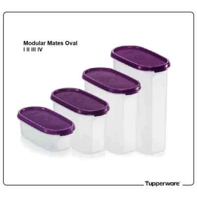 TUPPERWARE Modular Mates Oval I,II,III,IV Dewberry Airtight Pantry Organizer - Image 1 of 4