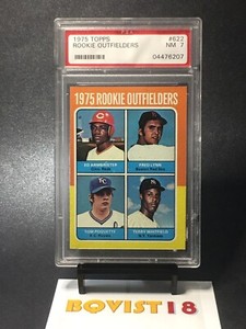 1975 TOPPS # 622 ROOKIE OUTFIELDERS FRED LYNN PSA 7 INV 5424025