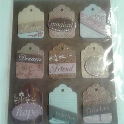 K & Company 9 piece dimensional Tag scrapbooking or card pack - Image 1 of 4