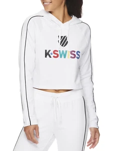 KSWISS Women's Athleisure Axis Cropped Hoodie, Stark White, Small - Picture 1 of 4