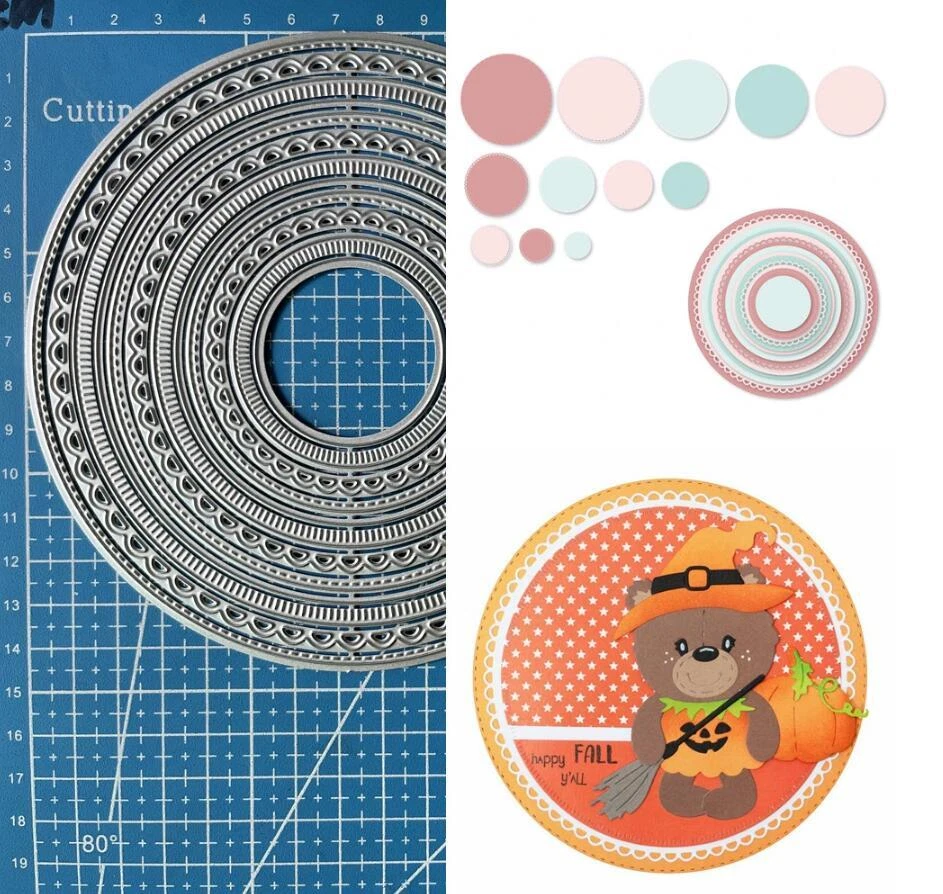 Nesting Circles Metal Cutting Dies Scrapbooking Paper Card Embossing Stencils  - Image 1 of 3