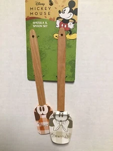 Disney Parks Mickey & Minnie Mouse Fall Season Spatula And Spoon Set Plaid New - Picture 1 of 4