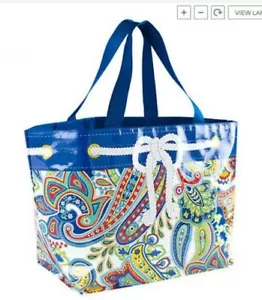 VERA BRADLEY Grande MARKET TOTE Marina Paisley 26 1/4" x14"x10" Ecobag Riutilizzabile Nuovo con etichette - Foto 1 di 3