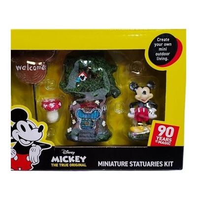 Disney Hadas Kit Mickey Mouse Miniatura Estatuarias Patio Jardín Árbol Casa Set Foto 1 de 4