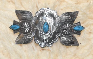 Atemberaubende Vintage Made in France Silber und Türkis Vogel Haarspange Clip - Bild 1 von 6