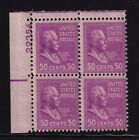 1938 Taft PREXY 50c Sc 831 MNH bloc plaque oculaire 22354 UL CV 45 $ (D6