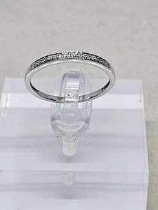 9kt White Gold Diamond Set Band Ring Size P (1.2g) - Picture 1 of 10
