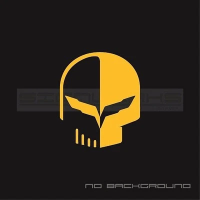 Corvette Skull Decal Sticker American chevrolet stingway z06 C7R Racing Pair - Imagem 1 de 4