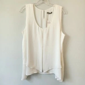 NY Collection Top Women’s XL Off White Layered Minimalist Layered Lagenlook Boho - Picture 1 of 14