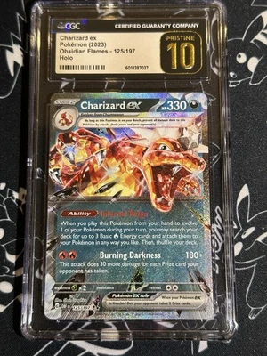 CGC 10 PRISTINE Charizard Ex 125/197 Pokemon TCG Card 2023 Obsidian Flames Holo - image 1 of 2