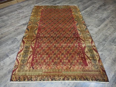 Alfombra turca vintage geométrica de Anatolia, alfombra turca vintage hecha en el pueblo 4,1x7,3 Foto 1 de 4