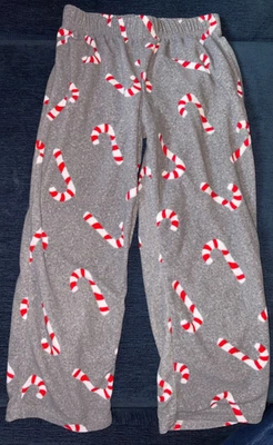 Carter's Niñas Niños Talla 6/6A Gris Polar Pijama Pantalones con Bastones de Caramelo Foto 1 de 2