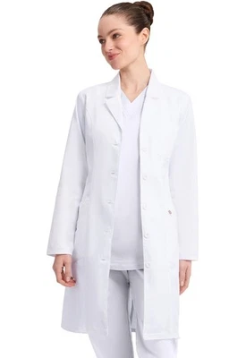 Dickies 37" Lab Coat 82401 DWHZ White Free Shipping - Image 1 of 4