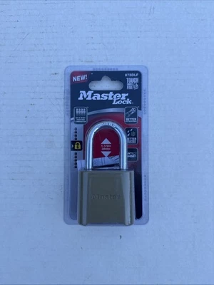 Masterlock Combination Gold Lock 2" Wide 1-1/2" Shackle 875DLF - Image 1 of 2