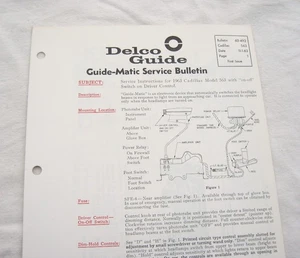 1963 Cadillac Deville Eldorado Original GM Guide-Matic Service/Repair Info NOS - Picture 1 of 7