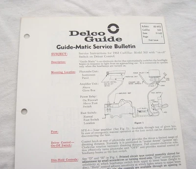 1963 Cadillac Deville Eldorado Original GM Guide-Matic Service/Repair Info NOS - Image 1 of 4