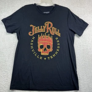 Camiseta Jelly Roll Mujer Grande Negra Nashville Tennessee Calavera Corona Concierto Camiseta - Imagen 1 de 11