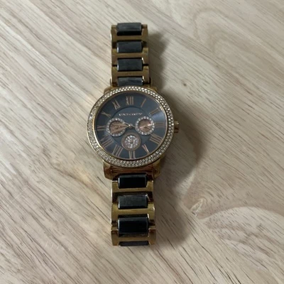 Vince Camuto Feminino VC/5001 Swarovski Cristal Acentuado Gunmetal Ouro Rosa - Imagem 1 de 4