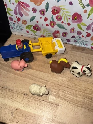 Battat Granja Animal Juego Set 8 Piezas Lote Animales Granjero Tractor Heno Usado Foto 1 de 4