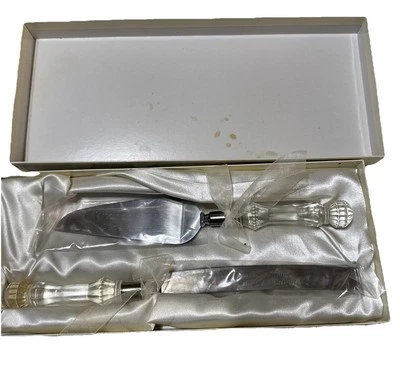 Cuchillo para pastel de boda Things Remembered de acero inoxidable y servir grabado 2003 Foto 1 de 4