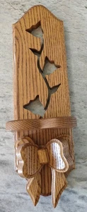 Scaffale espositore da parete vintage in legno decorazione artistica Knick Knack nucleo casetta nastro tulipano - Foto 1 di 12