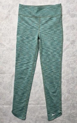 Nike Dri-Fit One Brillo Verde Entrenamiento Gimnasio Calzas Activas Juveniles Grandes Foto 1 de 4