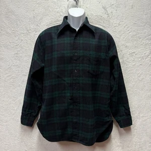 Vintage Pendleton Woolen Mills Shirt Mens Large Green Plaid 100% Wool Button Up - Picture 1 of 19