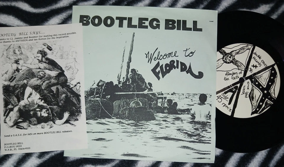 BOOTLEG BILL - Welcome to Florida 7" vinyl w/insert Antiseen cos punk  wresting Foto 1 de 2