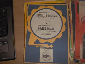 SPARTITO MUSICALE NINO FERRER FRATELLI E COSI SIA- POVERO CRISTO 18 PAGINE - Picture 1 of 1