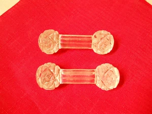 x2 Cuchillo de cristal de vidrio cortado vintage reposo campana hobnail centro hobstar 3" - Imagen 1 de 5