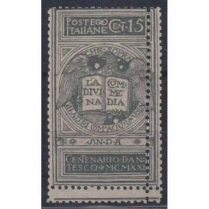 REGNO D'ITALIA 1921 DANTE NON EMESSO VARIETA' N.116A G.I MNH** CERT. - Foto 1 di 3