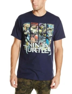 Teenage Mutant Ninja Turtles Mens 2014 Movie Panel Navy Blue Shirt New M, L, XL - Picture 1 of 5