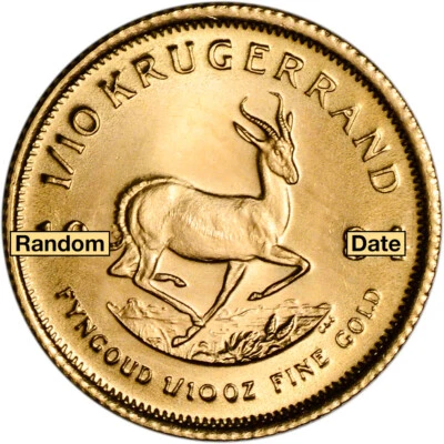 South Africa Gold Krugerrand 1/10 oz - BU - Random Date - Image 1 of 2