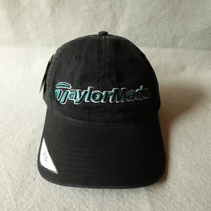 TaylorMade Hat Mens Strapback Black Blue UPF 25+ Golf Golfer Cap Adjustable NEW - Picture 1 of 11