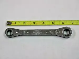 MAC Tools USA 1/2"- 9/16" 6 Point Chrome Ratcheting Box Wrench RW1618 - Foto 1 di 4