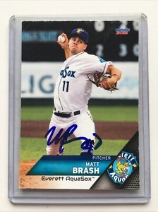 MATT BRASH Seattle Mariners Signed Autograph Everett Aquasox Team Card Auto