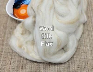 Wool, Silk, Flax Fiber Blend, 2 oz (ounces) - Picture 1 of 4