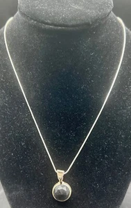 Silpada N1627 Sterling Silver Matte Black Onyx 16" Pendant Necklace - Picture 1 of 7