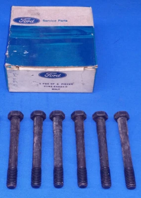 Set of 6 NOS Ford 390 428 Short FE Rocker Arm Stand Bolts - Image 1 of 4